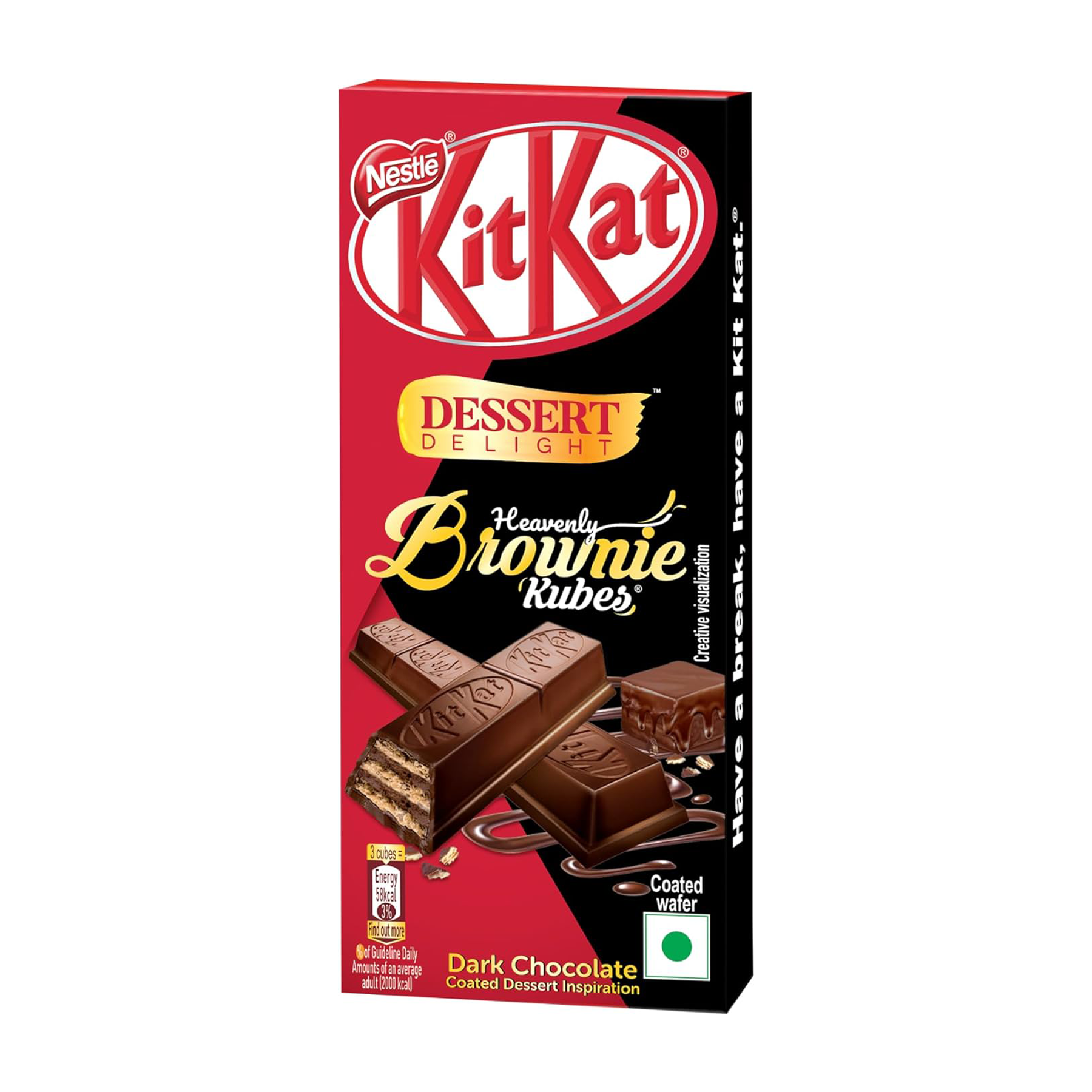 Nestle Kitkat Dessert Delight Brownie Kubes Wafer Coated Dark Chocolate (50G)