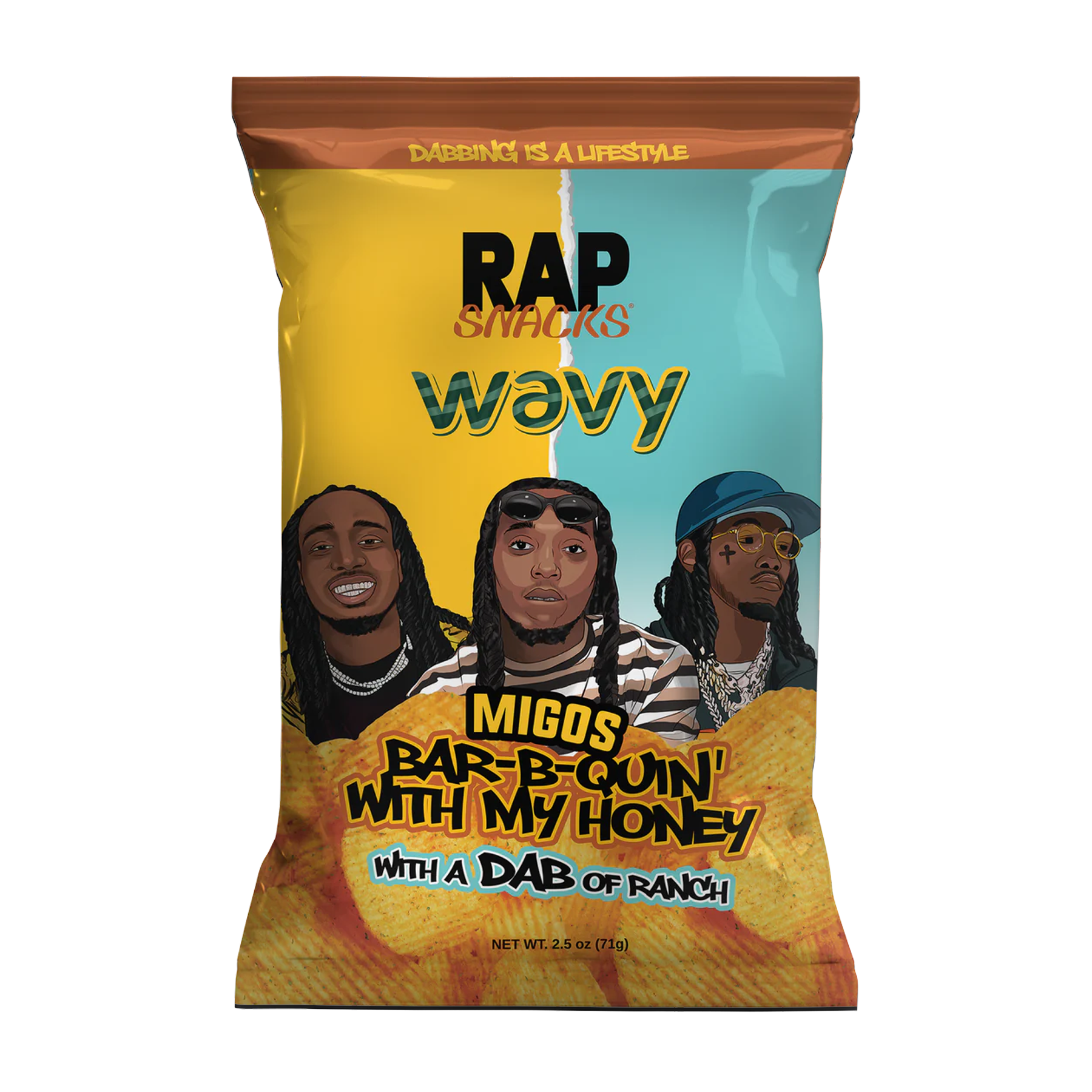 Rap Snacks Migos Bar-B-Quin With My Honey With A Dab Of Ranch Flavored Chips