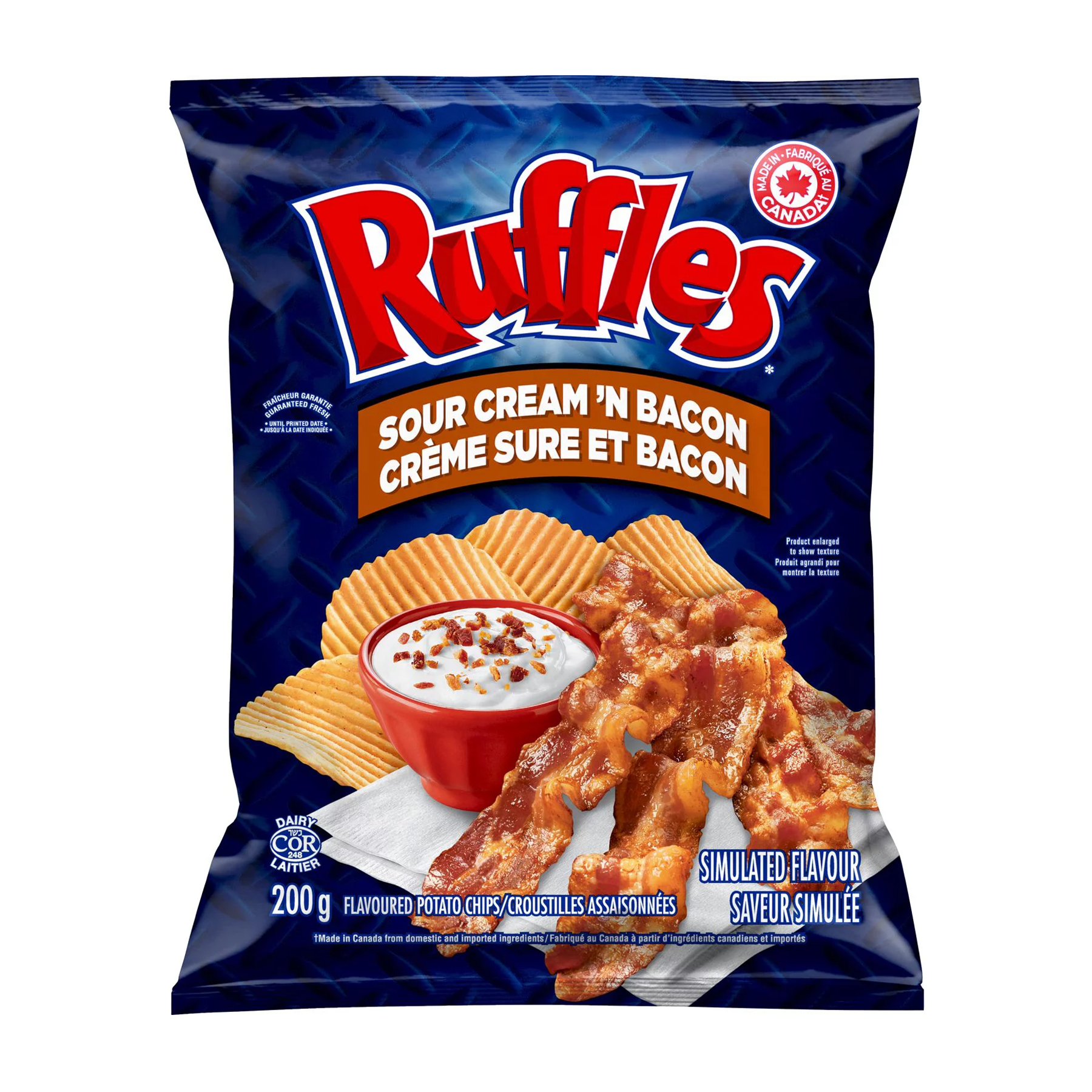 Ruffles Sour Cream N Bacon Flavored Chips