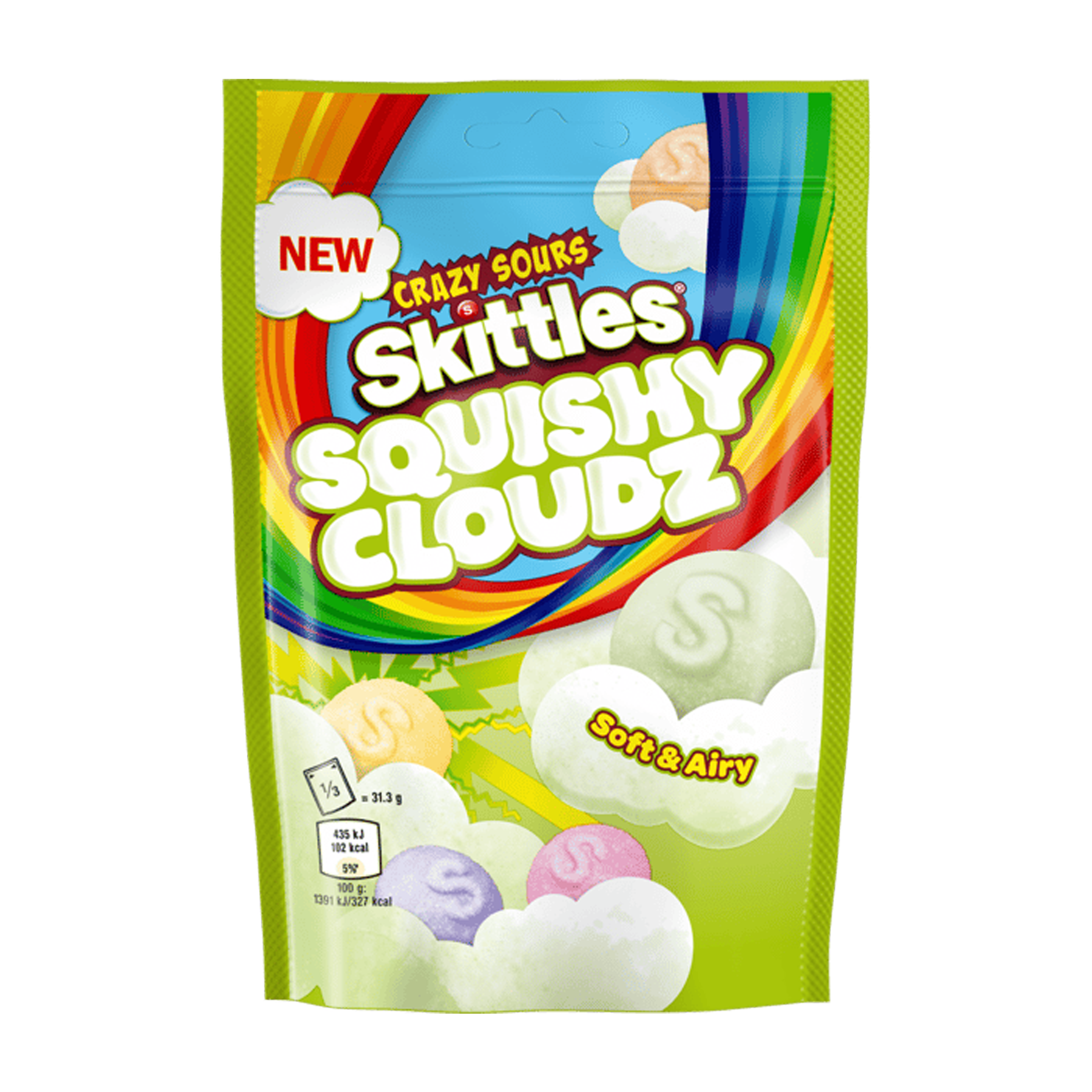 Skittles Squishy Cloudz Crazy Sours Sweets Bag